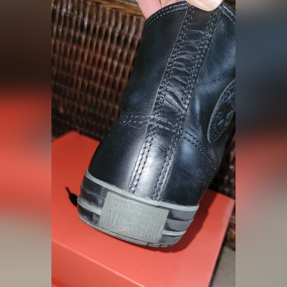 Converse Black Leather High-Tops - Picture 7 of 11